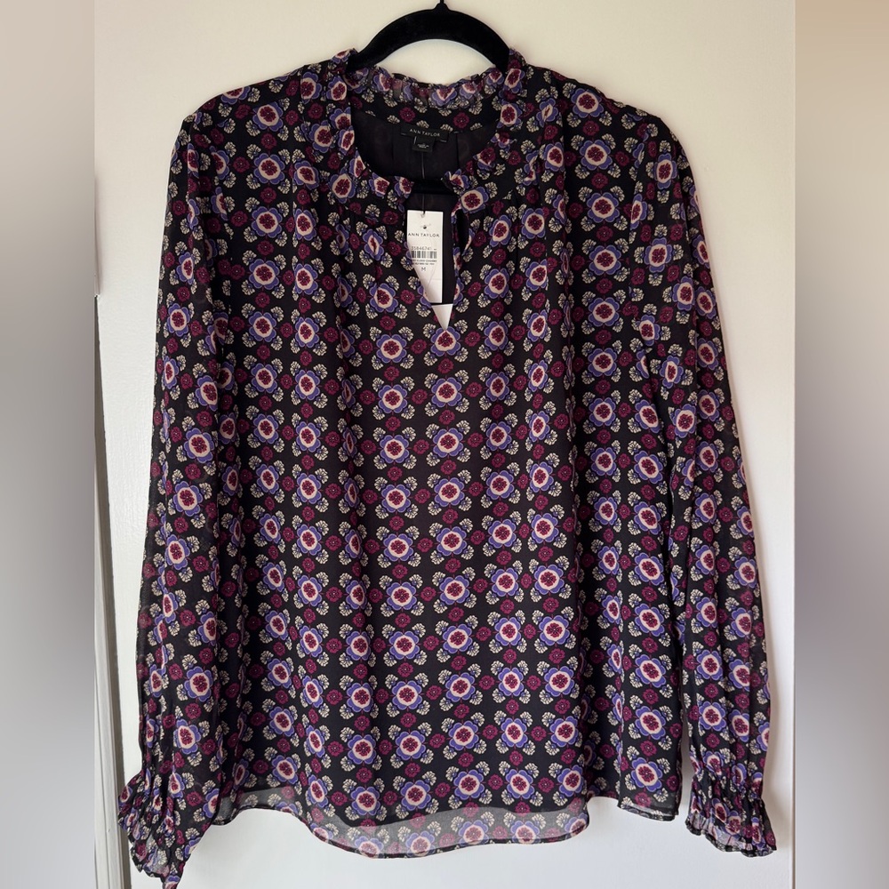 Floral Black and Pink Women's Top